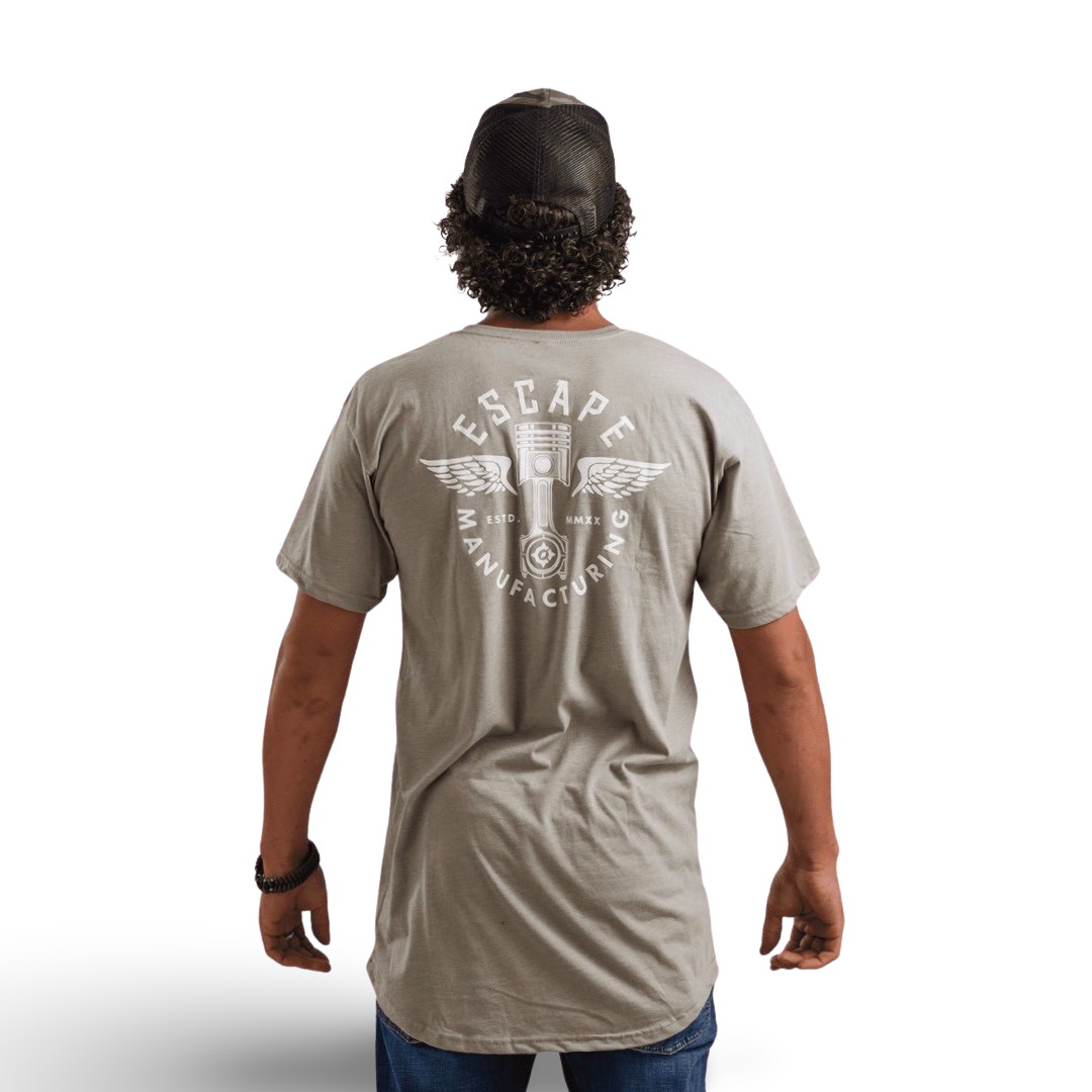 Compass Angel Wing Pistons Long Body T-shirt- Unisex