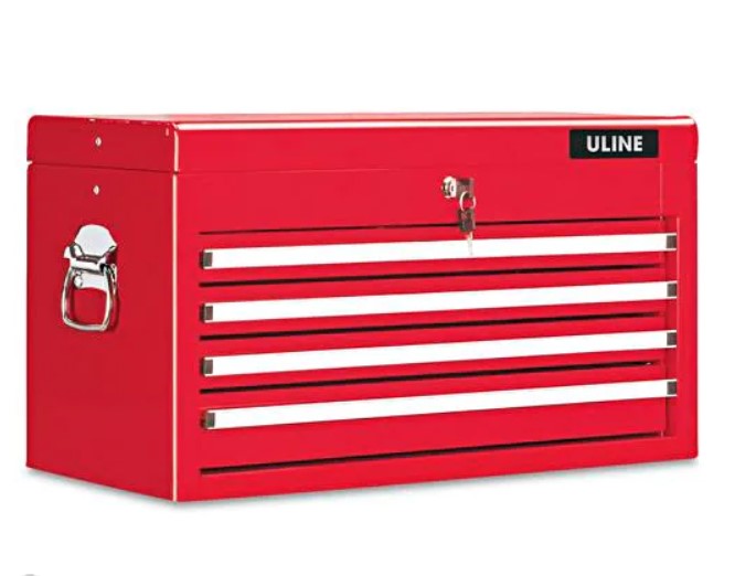 Uline Tool Chest - 4 -6 Drawer, Red